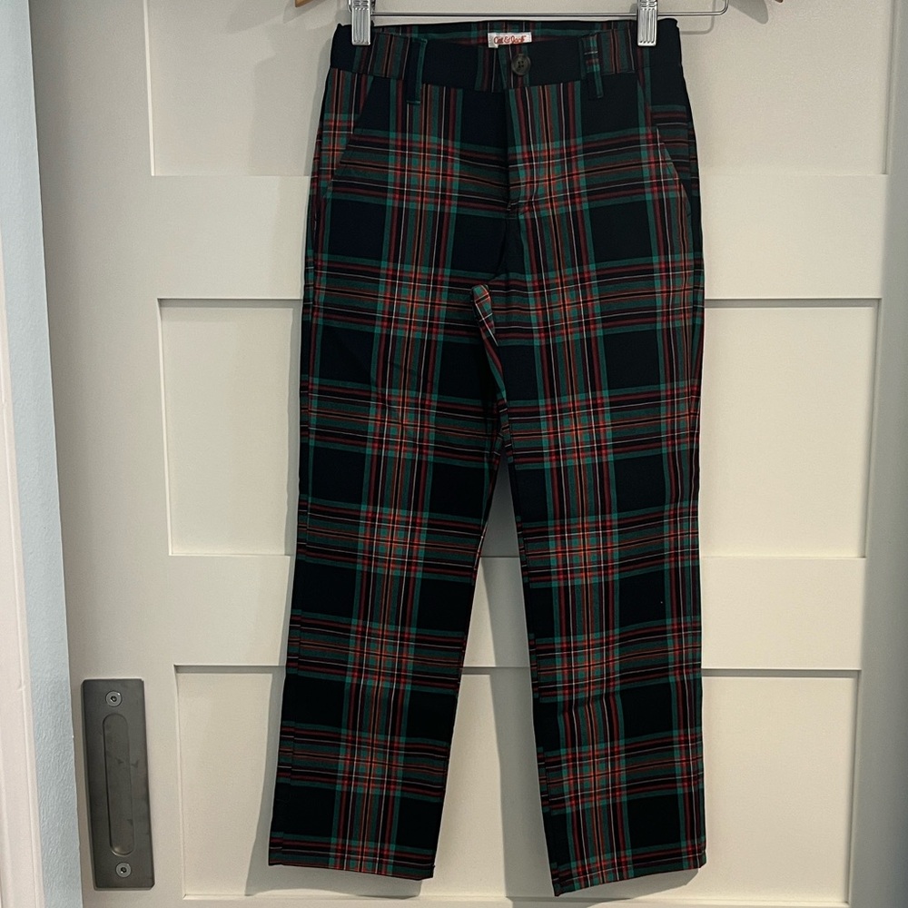Cat & Jack Plaid Trousers in Red and Green